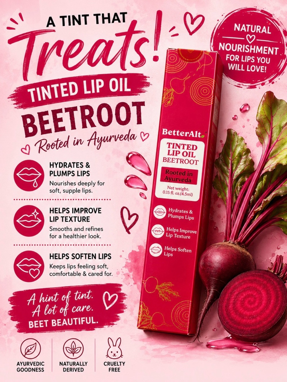 BetterAlt Beetroot Tinted Lip Oil